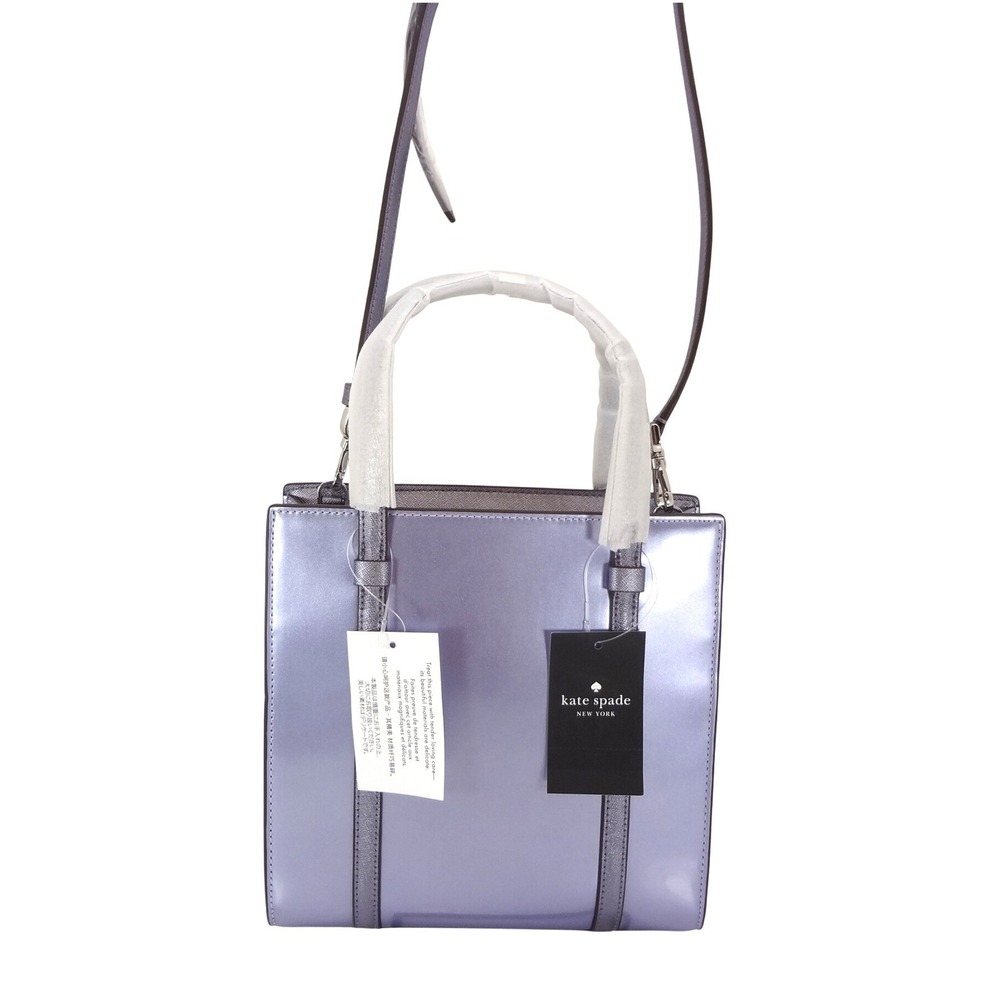 Kate Spade Kenzie Mini Tote Womens Mini Candied Fl Purple NEW Patent Metallic
